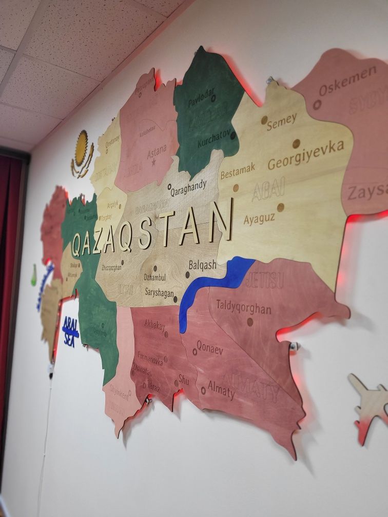 Карта Казахстана декор