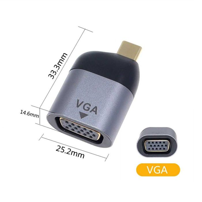 Adaptor convertor USB-C 3.1 tata la VGA mama, telefon, laptop, monitor