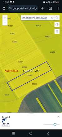 Vand 6,66 hectare teren arabil Andrieseni Judetul Iasi spre Botosani