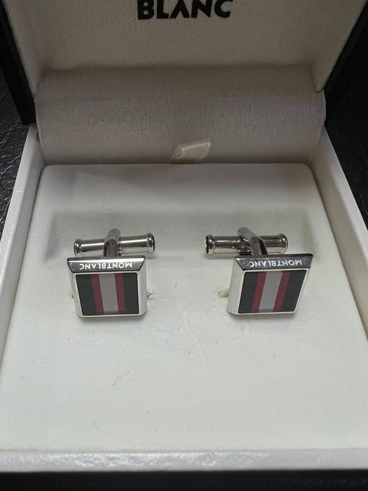 Запонки Montblanc Sartorial Rectangular Cufflinks (Red Stripe Edition)
