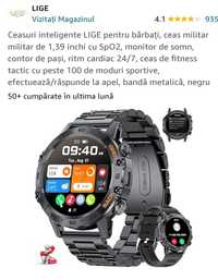 SmartWatch, 2 brățări, ceas militar, tracker multisport,ecran tactil
