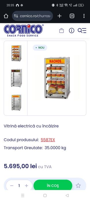 Vând aparat/vitrina profesionala Nachos