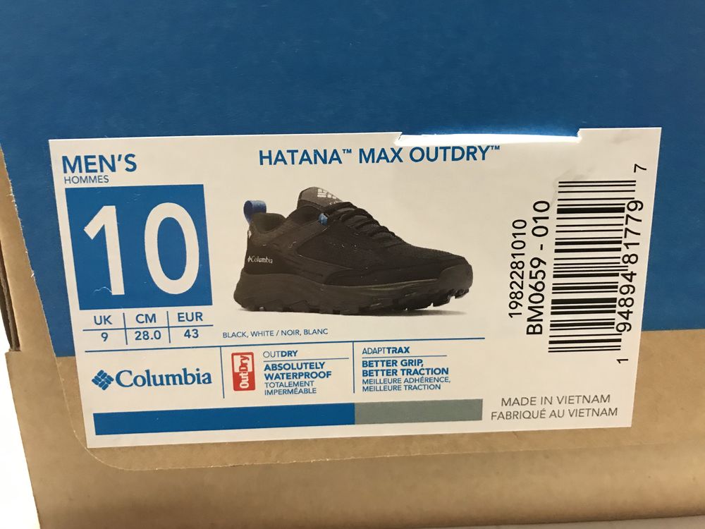 Полуботинки мужские Columbia Hatana Max Outdry р 43