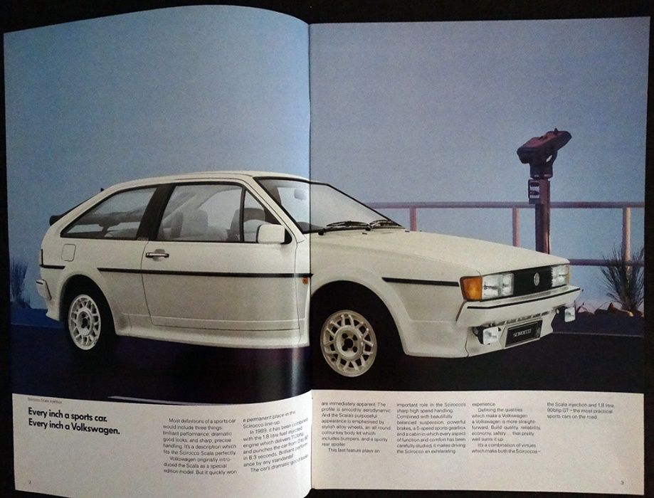 Брошура/каталог VW SCIROCCO Mk2 1988 г.