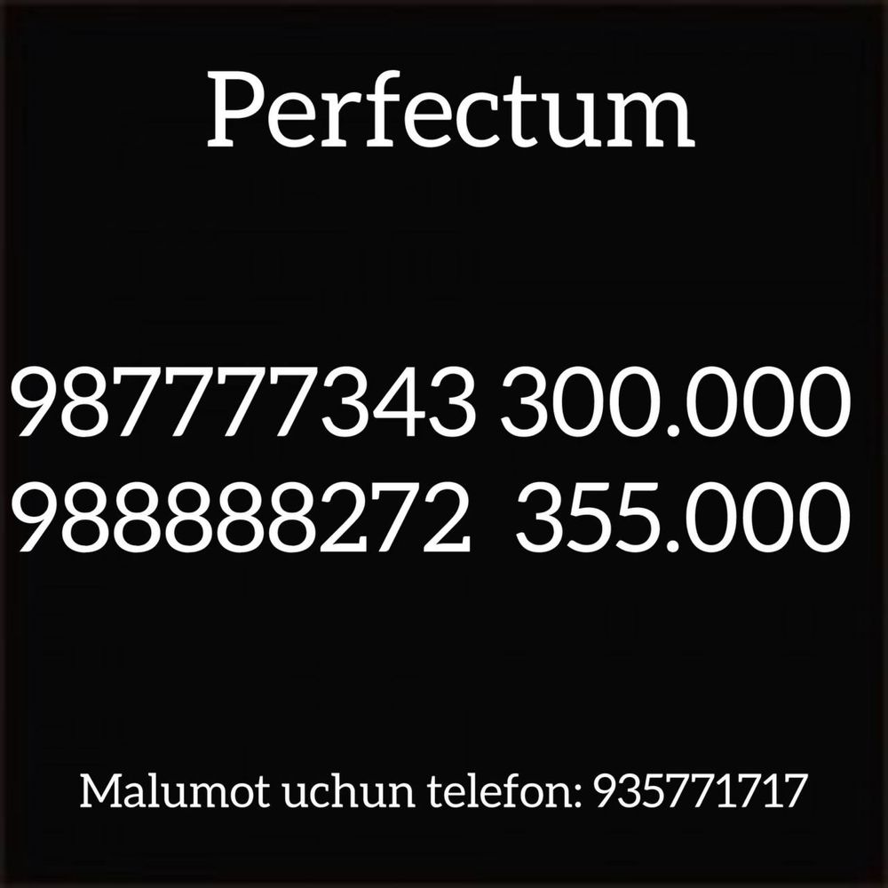 Perfectum raqamlar sotiladi