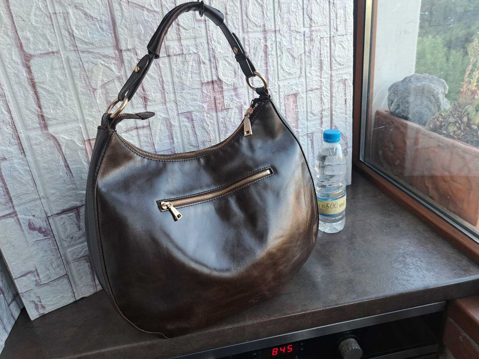 дамска чанта,Joop кафява кожена торба-естествена кожа