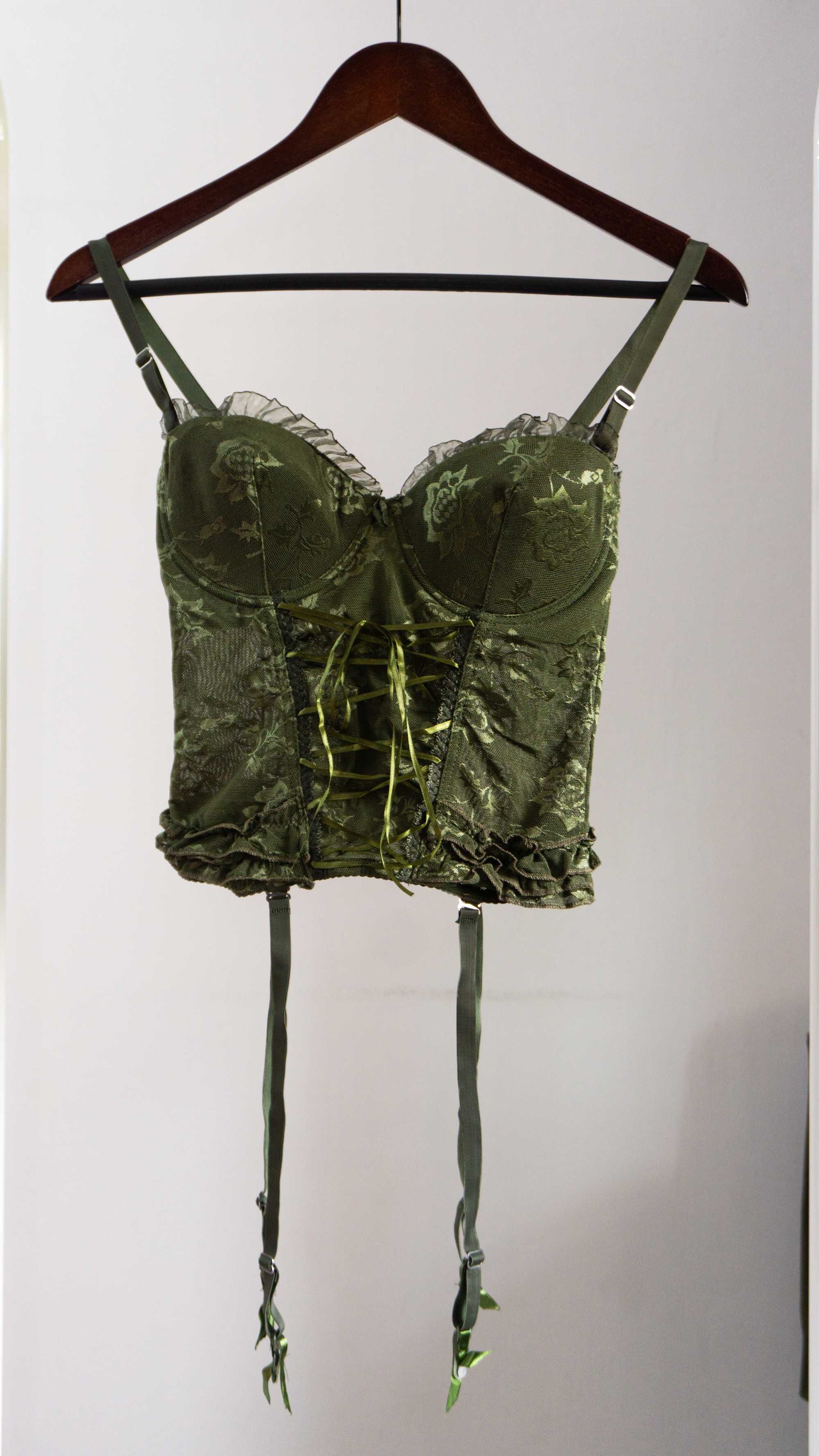 Top tip Corset Gotic Casual Verde Sexy si Elegant Lenjerie Intima Sexy