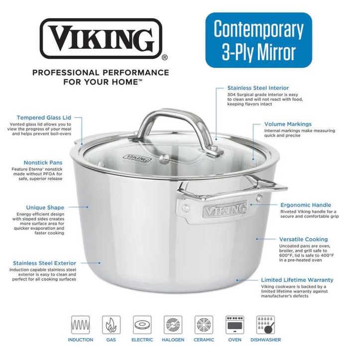 Професионален тиган с капак VIKING 3,4л