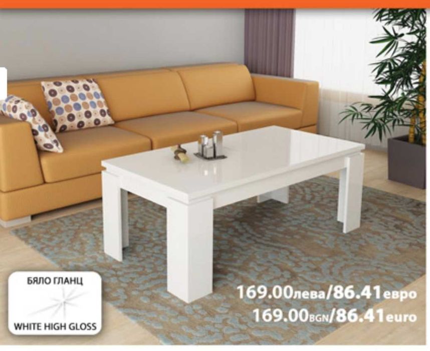 Холна маса бял гланц