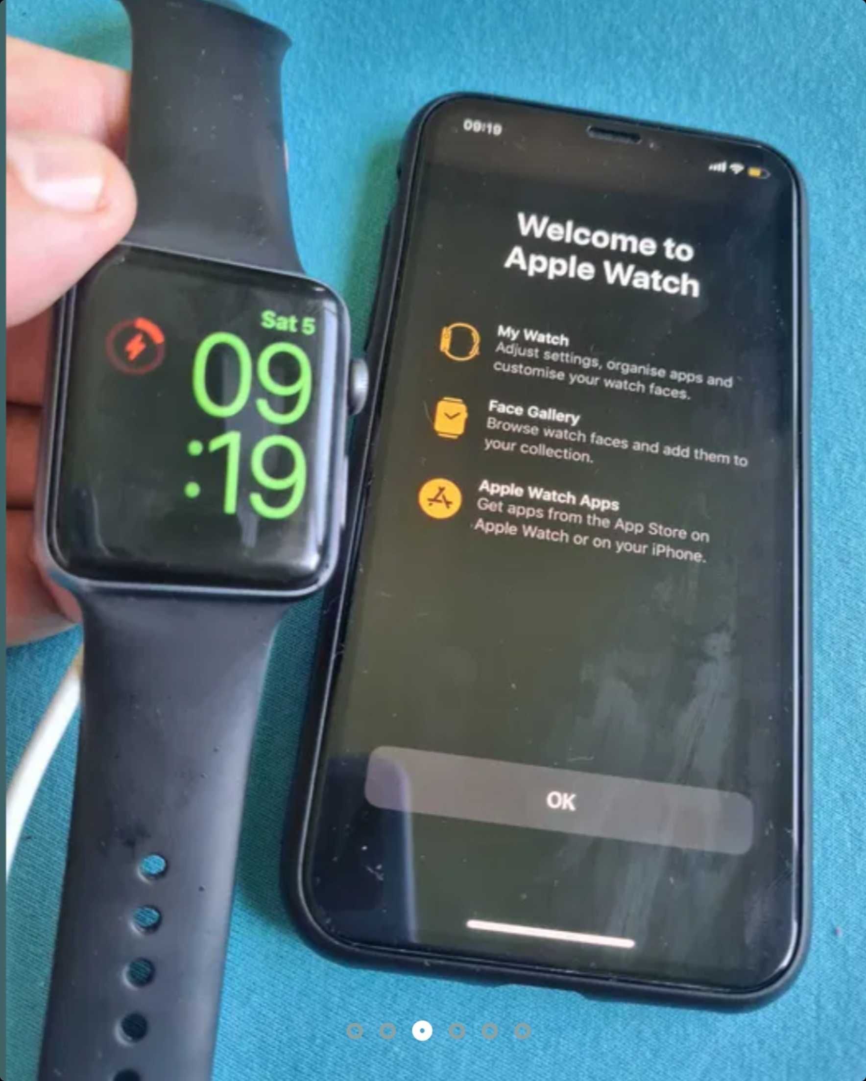 Apple watch seria 3 marime 42mm in perfecta stare+ curea metalica