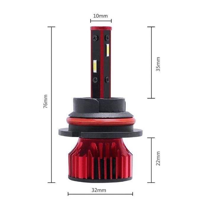 Set 2 becuri led Canbus H1 H7 H8 H11 H16 T10 6500k Csp pe 4 parti 360