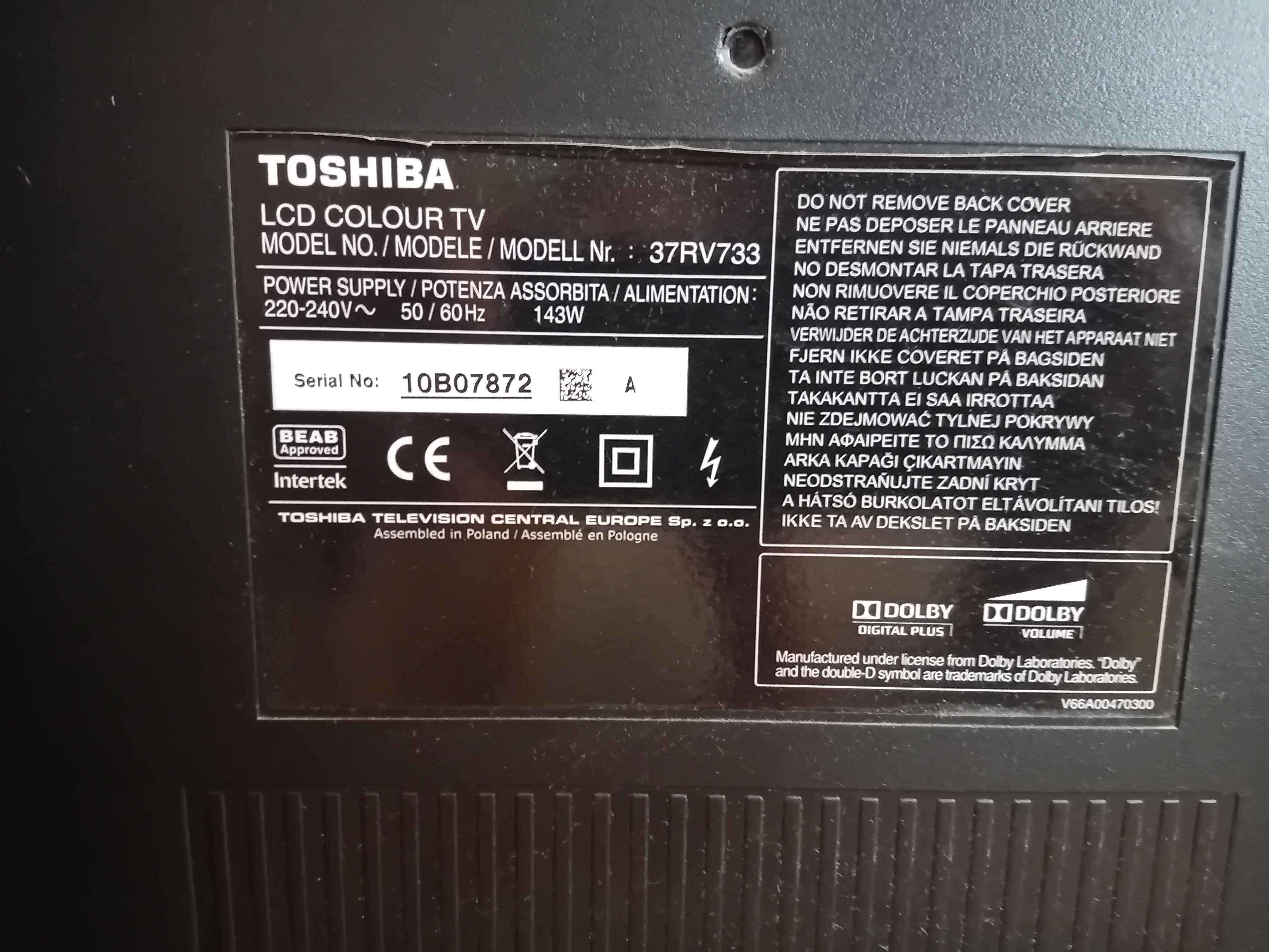 Телевизор Toshiba 37 инча