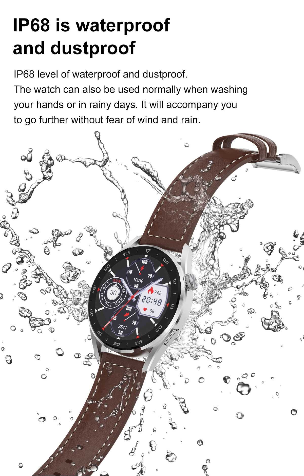 Спортен смарт часовник DT3+ Huawei GT3 Pro Samsung Watch разговори