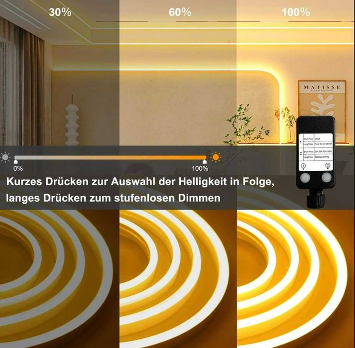 Bandă LED 10M Flexibilă din Silicon cu Temporizator Impermeabilă