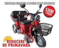 Tricicleta electrica LONG-RANGE 48V/20AH, NOU -33% LIVRARE, GARANTIE