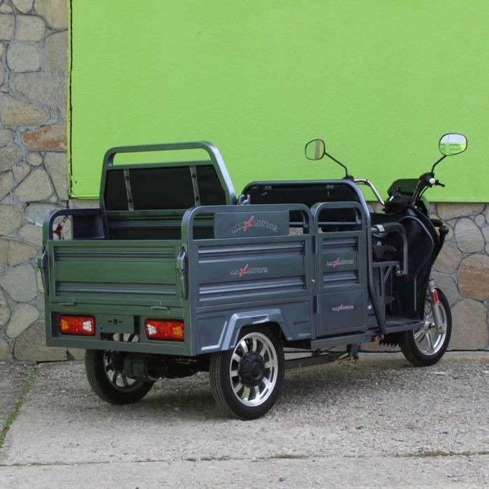 Електрическа триместна товарна триколка MaxiGo Pro, Gray, 2000W