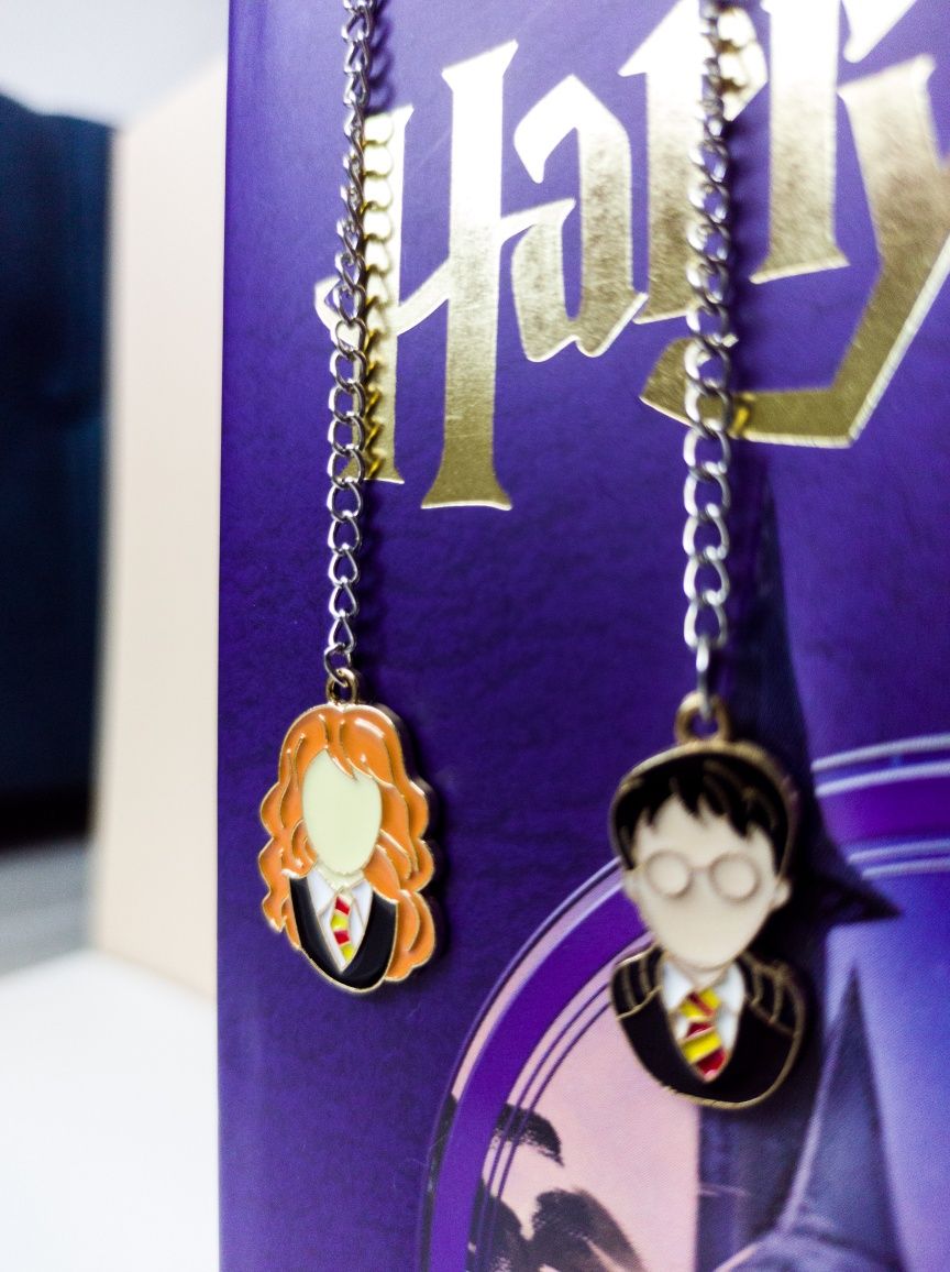 4 Semne de carte Harry Potter Hermione granger si bufnita Hedwig aliaj