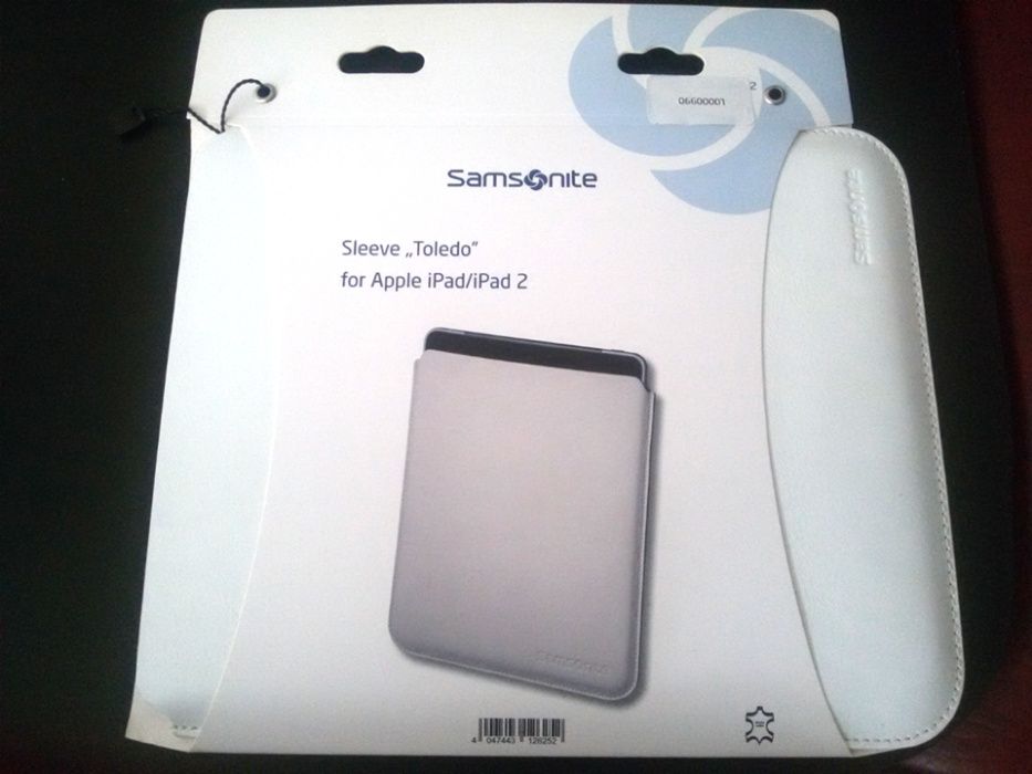 Husa tableta Samsonite alba, din piele naturala, noua