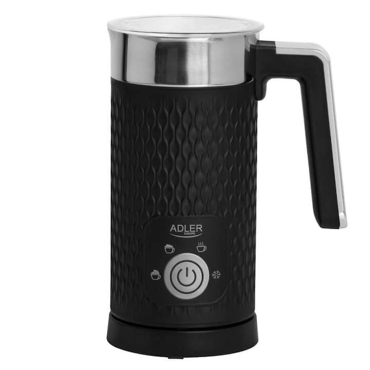 Cana spumare lapte Adler AD 4494B, acoperire antiaderenta, Negru/Inox