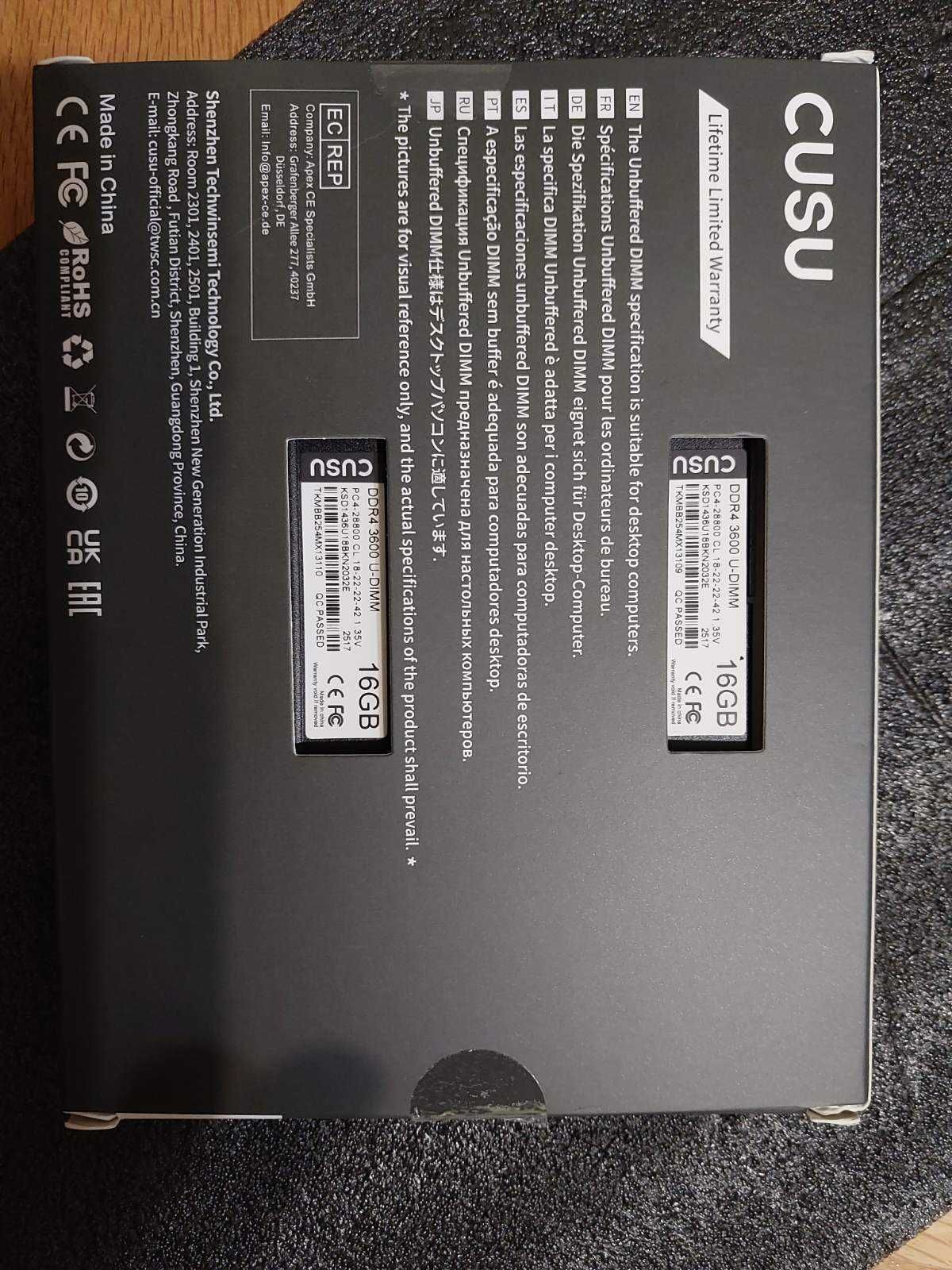 32GB DDR4 Patriot Viper, 3600Mhz, CL18