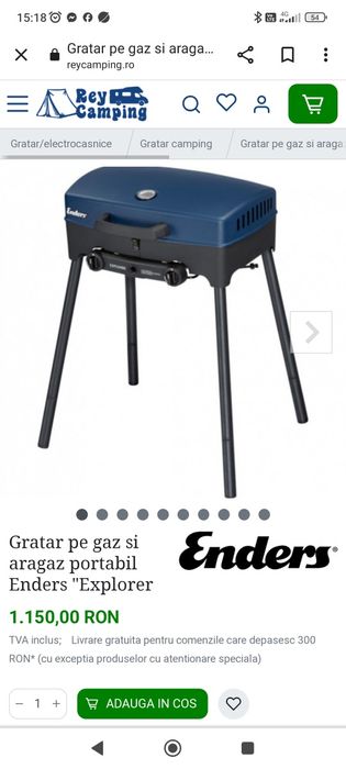 Aragaz/grătar camping pe gaz Enders