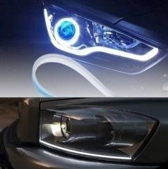 Дневни светлини с вграден бягащ мигач, силикон, 60см. А-3213-1