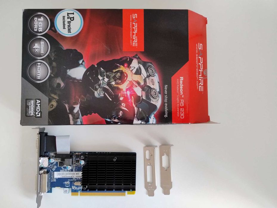 Placa Video Sapphire Radeon R5 230 1GB compatibila low profile 2U/SFF