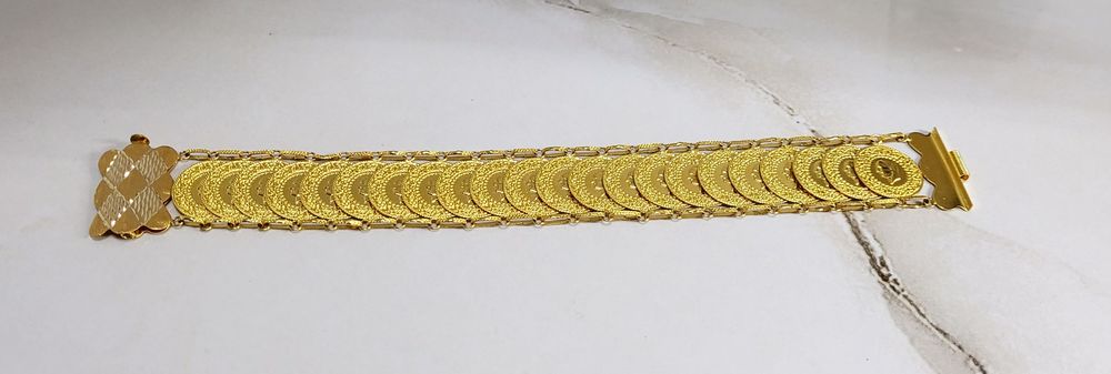 Brățară din aur de 14K cu bănuți – lungime 20 cm, gramaj 26,41 g