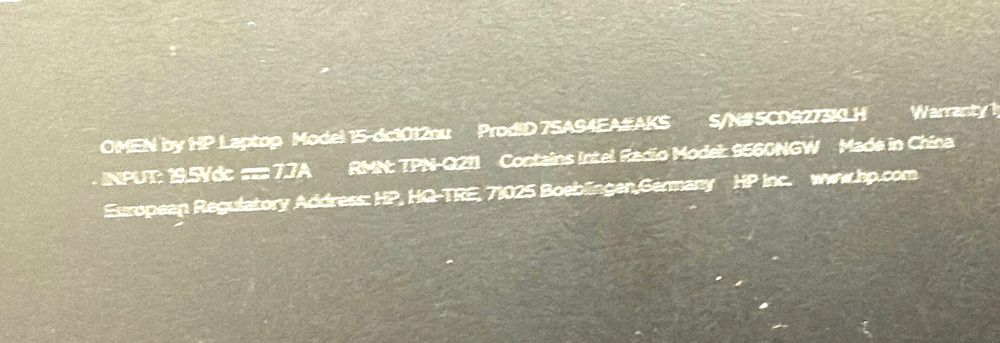 HP Omen 15.6” NVIDIA GTX 1650 спукан дисплей!