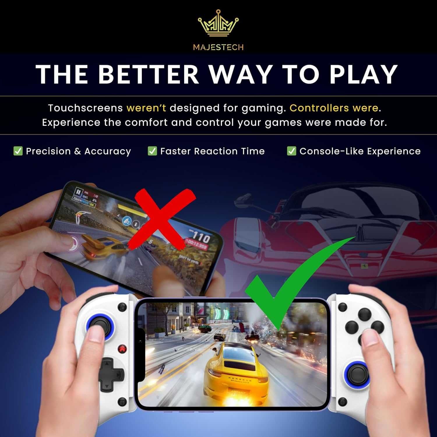 MAJESTECH D11 контролер за телефон за iPhone/Android/таблет/Switch