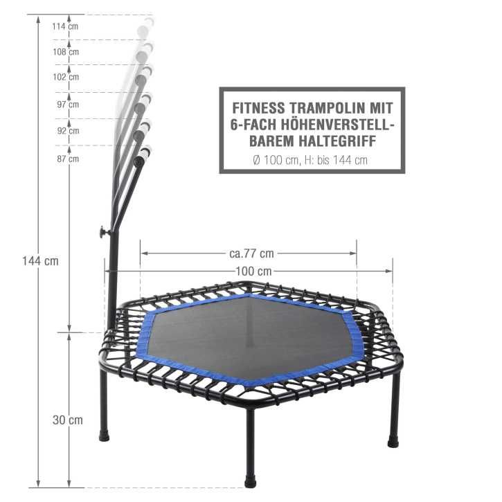 Trambulina fitness negru/albastru