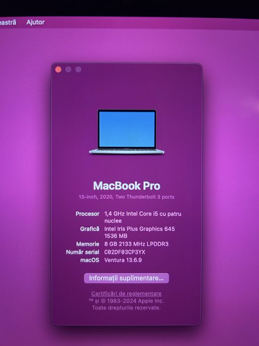 Macbook pro 13 2020 Touchbar