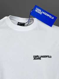 Karl Lagerfeld Jeans БЯЛ и ЧЕРЕН Цвят Тениска БРОДЕРИЯ - S M L XL XXL