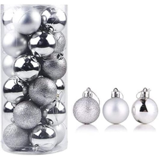 Коледни топки за елха - 4x24 броя с диаметър 3 см.