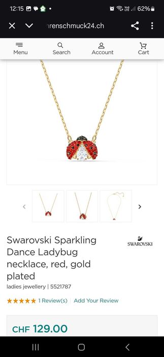 Оригинално колие Swarovski Sparkling Dance с калинка