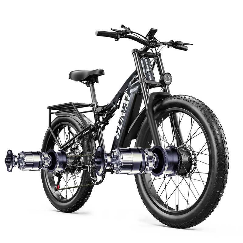 Bicicleta Electrica GUNAI GN68, 2000W, 50 km/h, 48V 17.5AH, 2x2