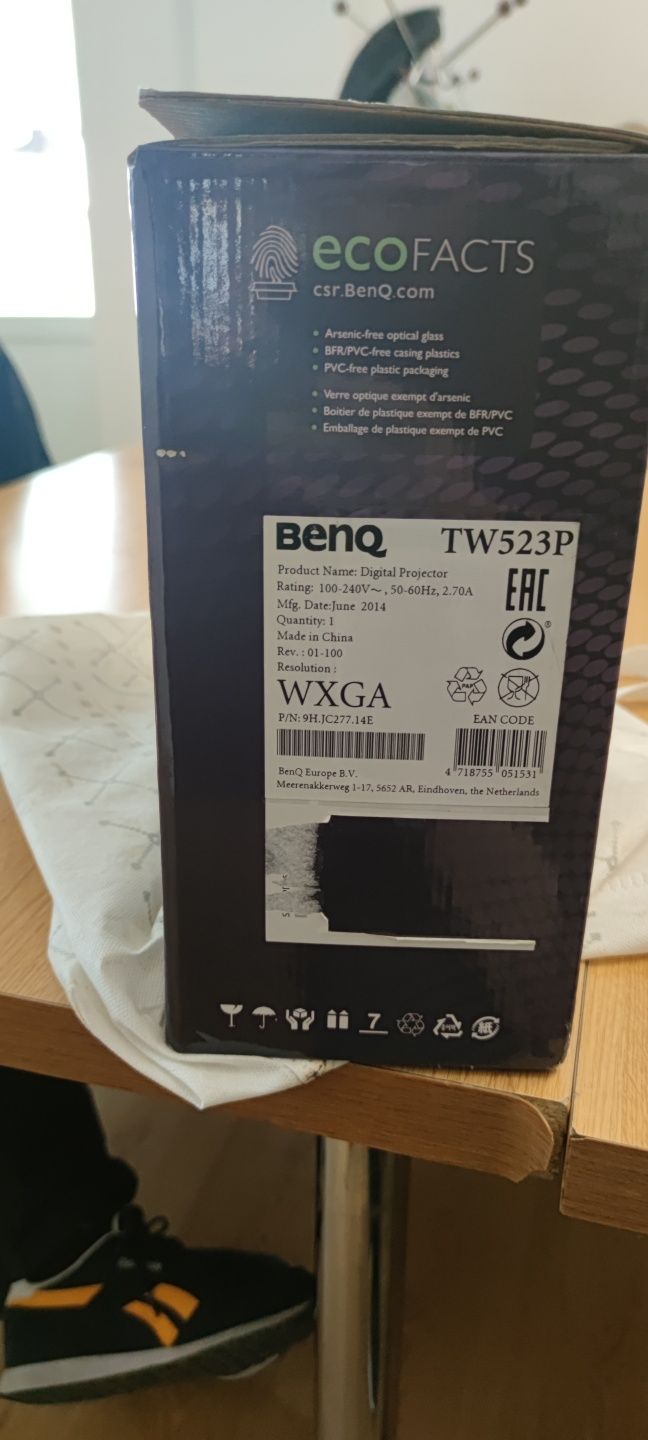 Videoproiector BenQ HD 3D TW523p, Home Cinema, Alb