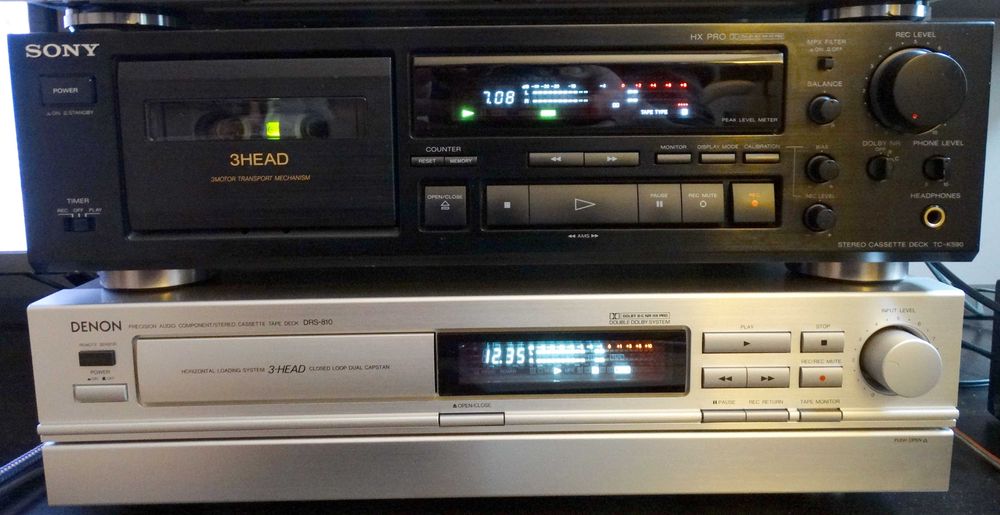 Casetofon Deck Sony TC K 590 , Casetofon Deck Denon DRS-810  3 capete