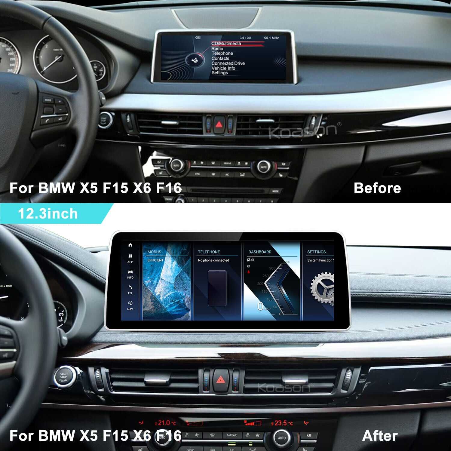 Unitate Android BMW X6 F16 Display 12" SnapDragon 8 Core 4GB RAM 64 GB