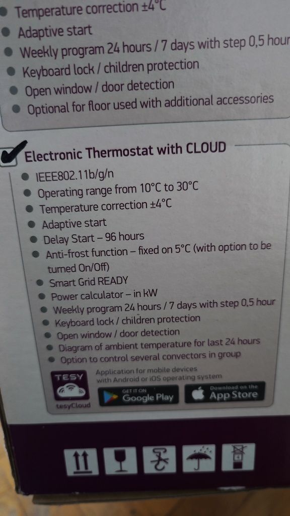 Конвектор Tesy Cloud 2000W с WiFi