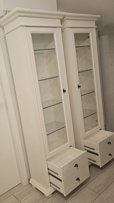 Mobila lemn masiv living culoare ivoire clasic