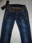 Blugi skinny dama sexy talie joasa paiete margele cristale aurii