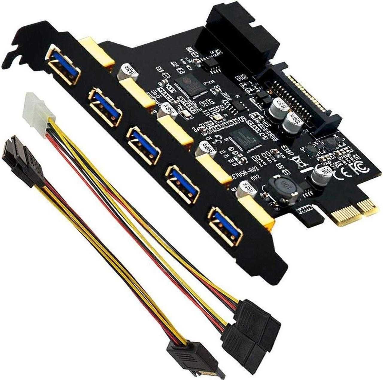 PCI-E към USB 3.0 5-портова PCI Express разширителна карта