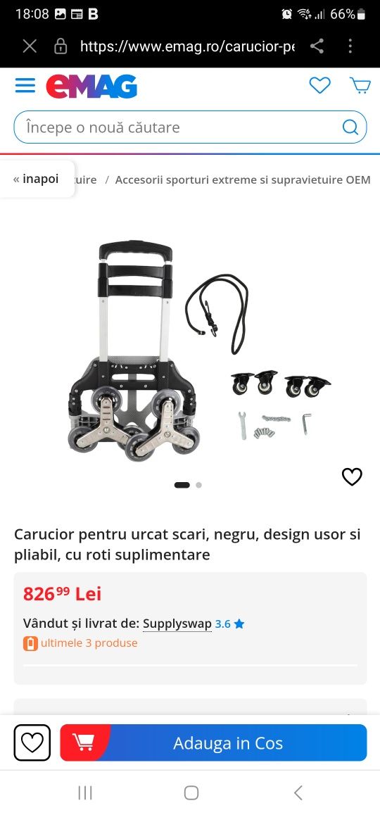 Vând cărucior pentru scari,liza.