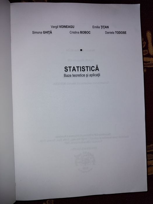 Statistica Baze Teoretice și aplicatii