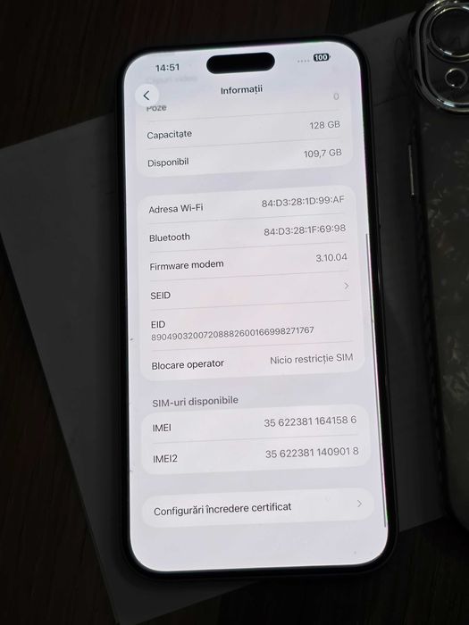 Iphone 15 Plus 128GB Green liber de rețea bateria 84%