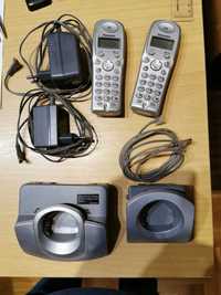 Безжичен стационарен телефон Panasonic с две слушалки