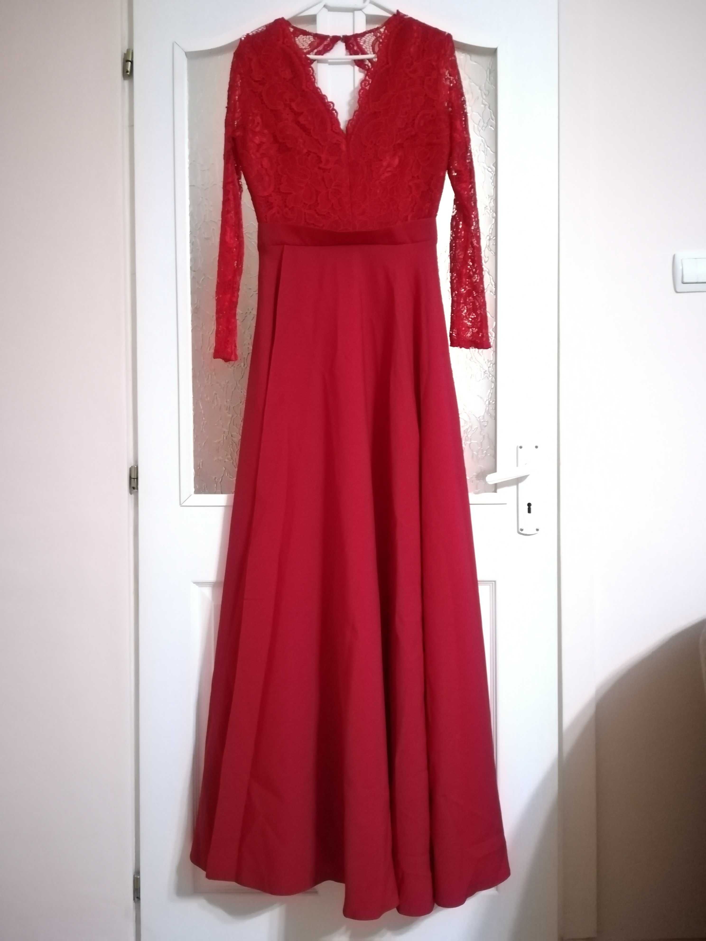 Rochie de seara rosu cu dantela