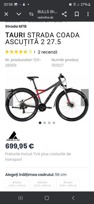 Bicicleta bulls sharptail street 2 27.5