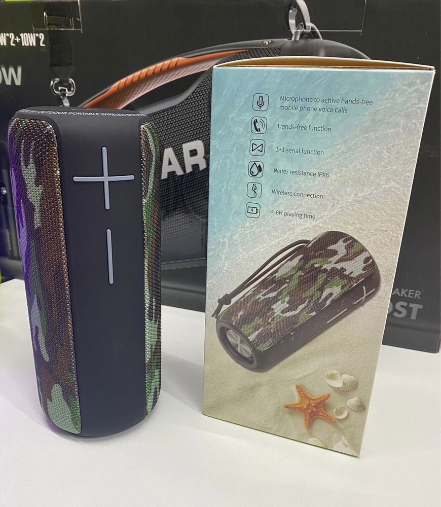 Boxa Portabila 20W Hopestar Wifi Radio Bluetooth Extra Bass Negru/Rosu
